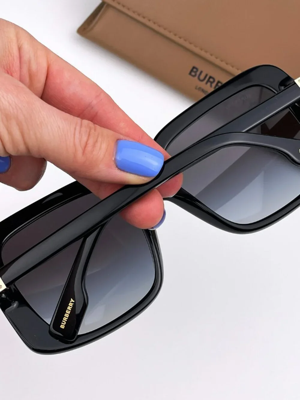 BURBERRY BE4363 PENELOPE 30018G BLACK SQUARE SUNGLASSES